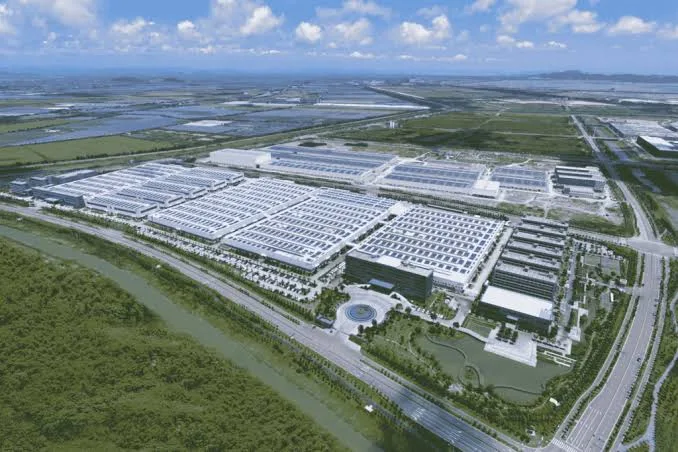 Vista aérea de la planta de fabricación de bombas LEO en Zhejiang, China
